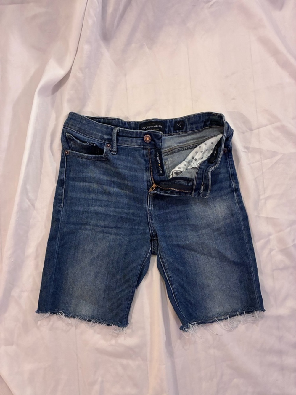 Lucky Brand Mid Rise Ava Crop Denim Shorts